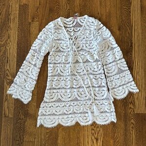 PQ Girl’s White Lace Coverup Size Small